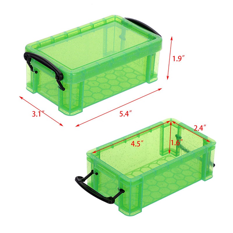 BTSKY 6 Colors Mini Small Plastic Storage Box with Locking Lid Clear Plastic Organizer and Assorted Color Boxes Hold Crafts, Stationery, Jewelry, Sewing and More in Office or Home Supplies - Image 2